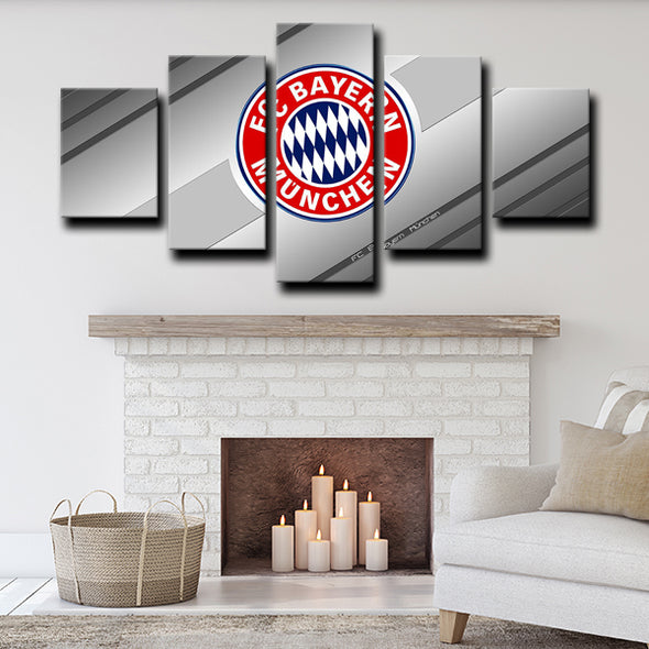 5piece canvas art framed prints Bayern logo live room decor-1208 (1)