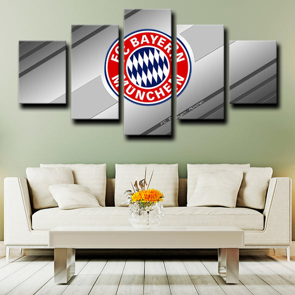 5piece canvas art framed prints Bayern logo live room decor-1208 (3)