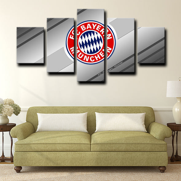 5piece canvas art framed prints Bayern logo live room decor-1208 (4)