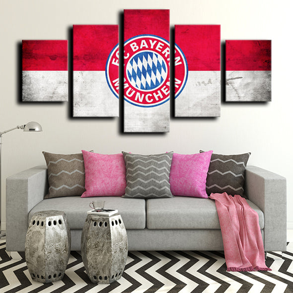 5piece modern art canvas prints Bayern crest live room decor-1213 (3)