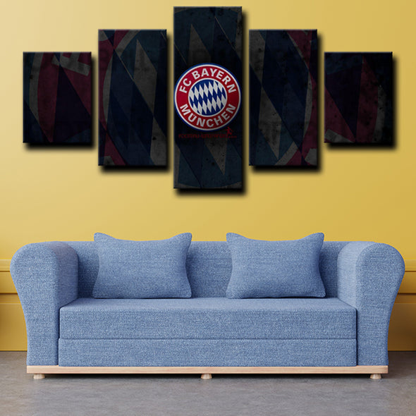 5piece modern art canvas prints Bayern logo badge live room decor-1203 (1)