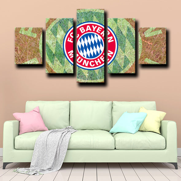 5piece modern art canvas prints Bayern logo emblem live room decor-1238 (2)