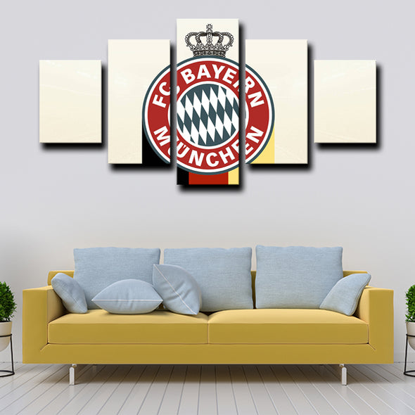 5piece modern art prints Bayern logo decor picture-1220 (3)