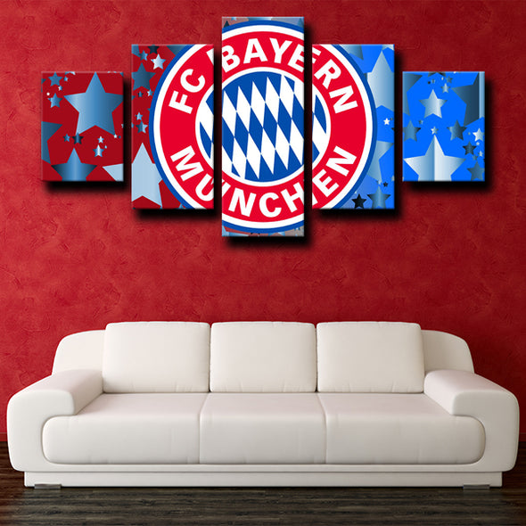  5piece modern art prints Bayern logo emblem decor picture-1237 (1)