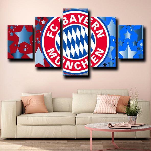  5piece modern art prints Bayern logo emblem decor picture-1237 (2)