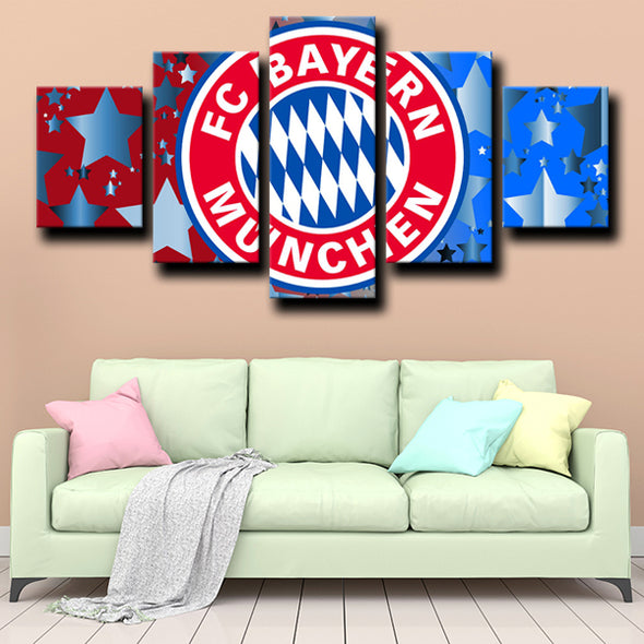  5piece modern art prints Bayern logo emblem decor picture-1237 (3)