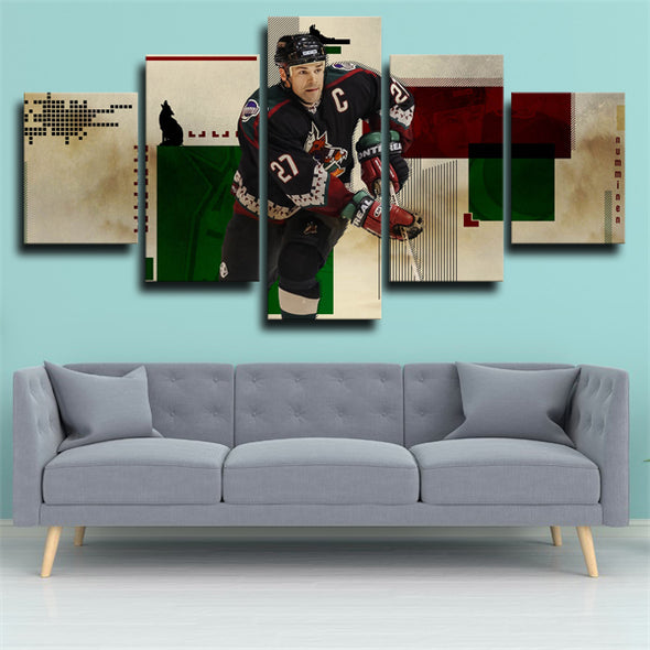 5 piece canvas art framed prints Coyotes Teppo Numminen home decor-23 (2)