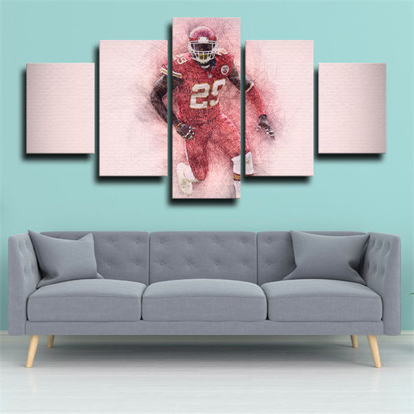 5 piece canvas art framed prints KC Chiefs Eric Berry pink wall decor-22 (2)