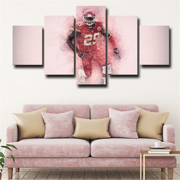 5 piece canvas art framed prints KC Chiefs Eric Berry pink wall decor-22 (3)