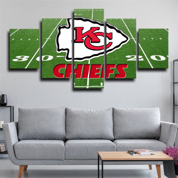 5 piece modern art framed print Kansas City Chiefs green wall decor-6 (2)