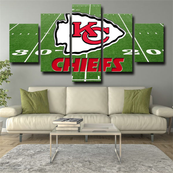 5 piece modern art framed print Kansas City Chiefs green wall decor-6 (3)