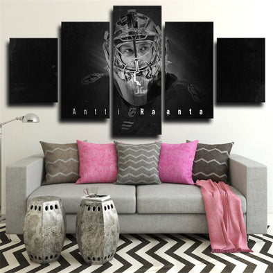 5 piece wall art canvas prints Coyotes Antti Raanta wall picture-25 (1)