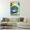 Flower Power Cat Poster Painting Wall Canvas Art