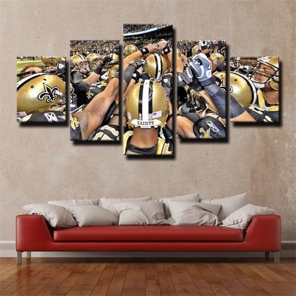 5 panel modern art framed print New Orleans Saints Team Symbol  wall decor1210 (3)