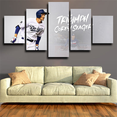5 piece wall art canvas prints Dodgers Corey Seager decor picture-26 (1)