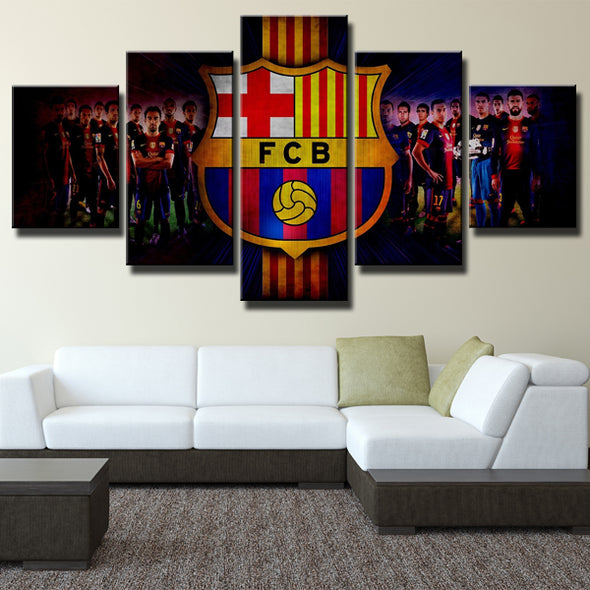 Barca 5 Panel Framed Canvas Art Prints Wall Picture for Living Room-0118 (1)