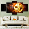 Burning Soccer 5 Panel Pictures Canvas Print Artwork Wall Decor Set-1003 (4)