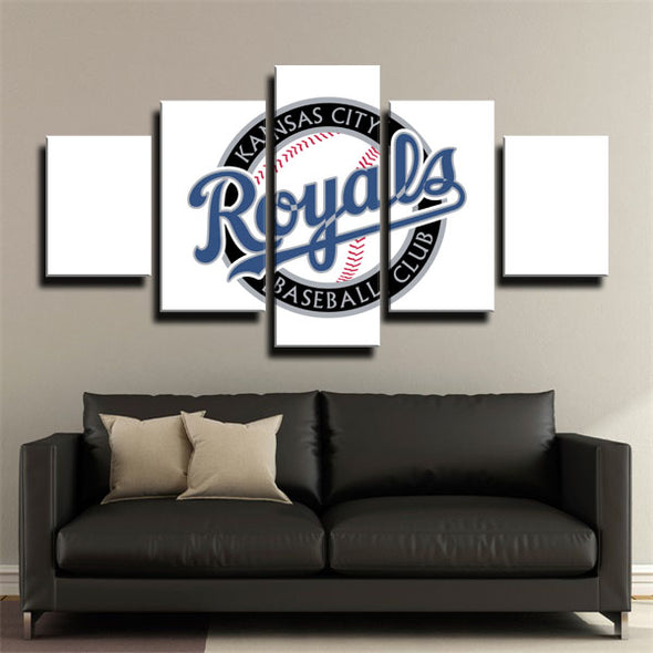 5 panel canvas art framed prints Kansas City Royals  Badge   wall picture1207 (3)