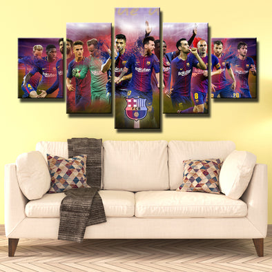 Futbol Club Barcelona 5 Piece Canvas Wall Art Framed Prints Picture-0119 (1)