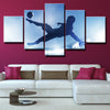 Kicking Soccer Canvas Art 5 Panel Wall Print Picture Decoration Set-1014 (1)