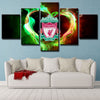 Liverpool Burnning Heart 5 Piece Wall Decor Canvas Prints Art Picture-0113 (1)