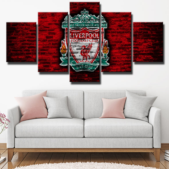 Liverpool FC 5 Panel Red Canvas Painting Art Prints Wall Decor Picture-0117 (1)