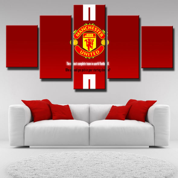 Man United 5 Piece Canvas Art Prints Red Wall Decor Painting Picture-108 (1)