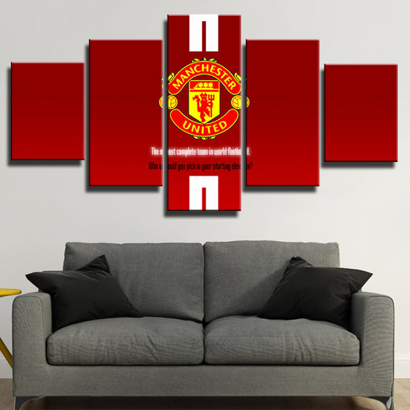Man United 5 Piece Canvas Art Prints Red Wall Decor Painting Picture-108 (2)