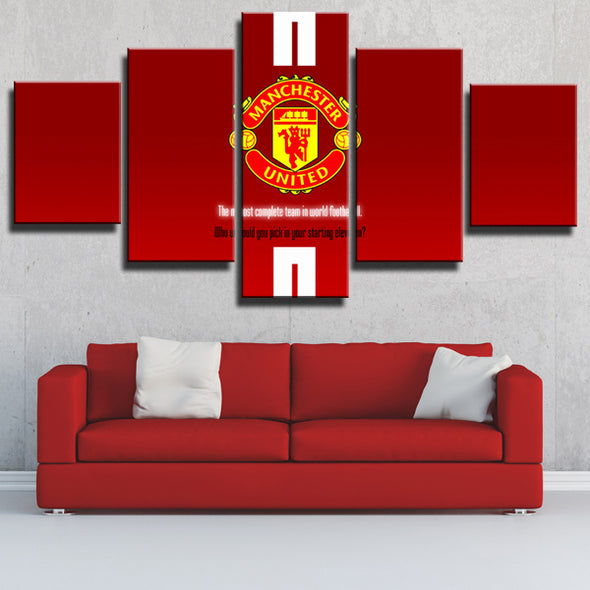 Man United 5 Piece Canvas Art Prints Red Wall Decor Painting Picture-108 (3)