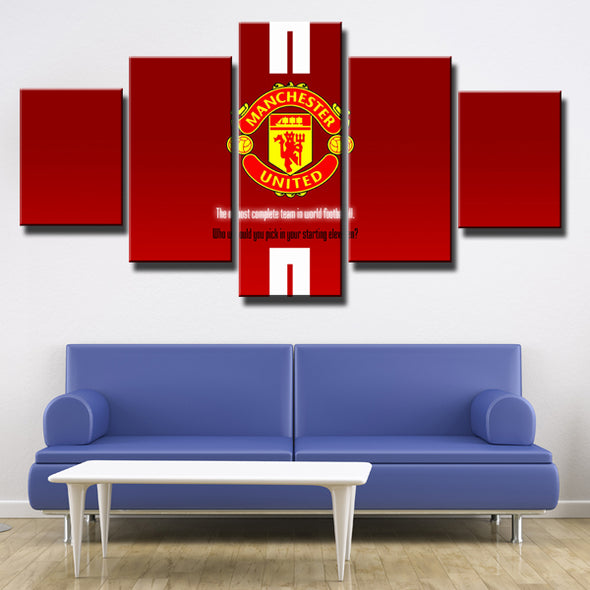 Man United 5 Piece Canvas Art Prints Red Wall Decor Painting Picture-108 (4)