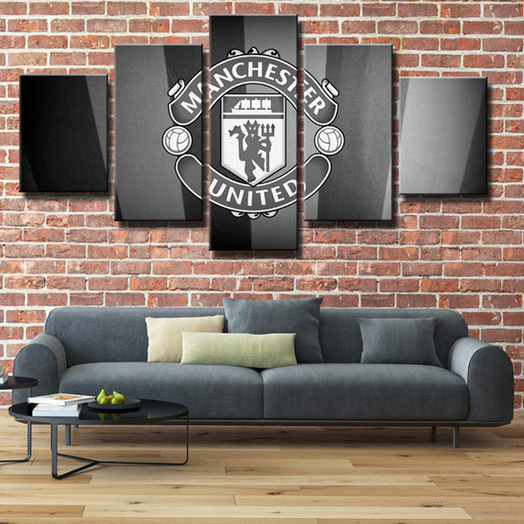 Man United Grey 5 Panel Canvas Framed Art Prints Wall Decor Picture Set-105 (3)