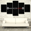 Man United Logo Black Wall Art 5 Panel Canvas Prints Decor Picture for Home-109 (4)