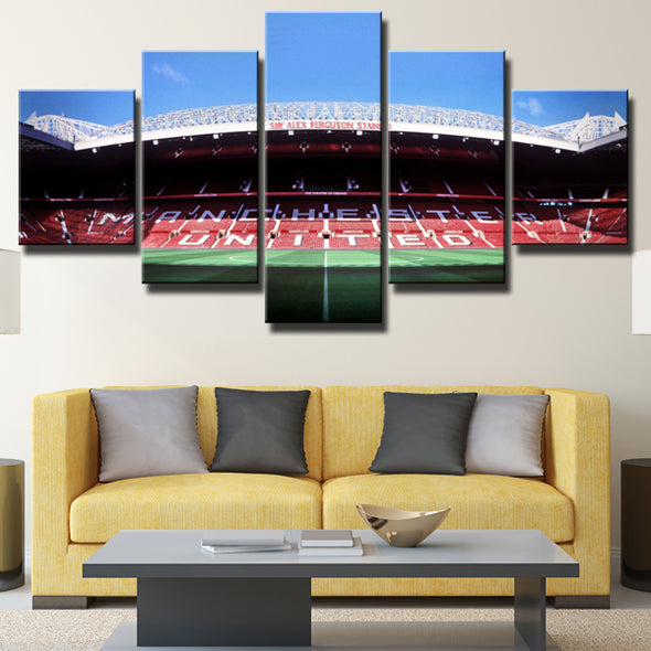 Man United Old Trafford Stadium 5 Piece Canvas Painting Wall Art Print Picture-113 (4)