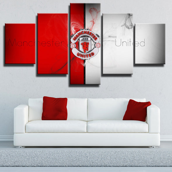 Man United Red Grey Wall Decor 5 Piece Canvas Art Prints Picture Decor for Home-107 (1)