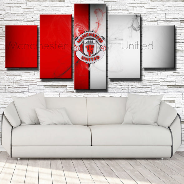 Man United Red Grey Wall Decor 5 Piece Canvas Art Prints Picture Decor for Home-107 (2)