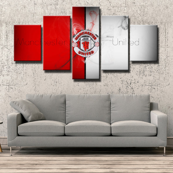 Man United Red Grey Wall Decor 5 Piece Canvas Art Prints Picture Decor for Home-107 (3)