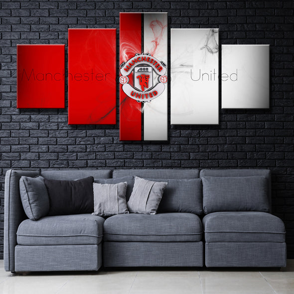 Man United Red Grey Wall Decor 5 Piece Canvas Art Prints Picture Decor for Home-107 (4)