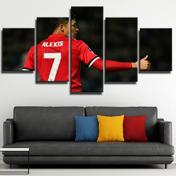Man United Red and Black Artwork 5 Panel Wall Canvas Painting Prints Picture Set-11 (1)