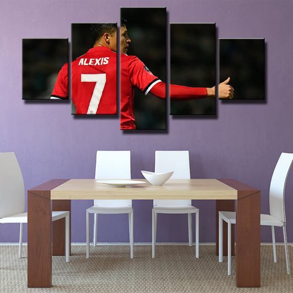 Man United Red and Black Artwork 5 Panel Wall Canvas Painting Prints Picture Set-11 (4)