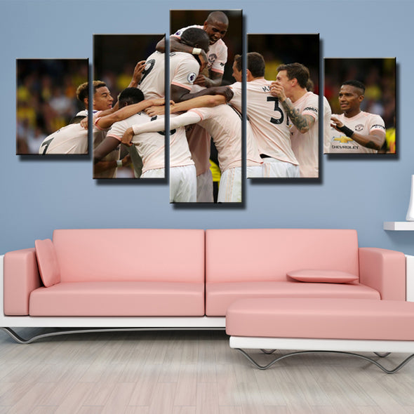 Man United The Pink is Back 5 Piece Canvas Wall Art Prints Picture Decor-112 (4)