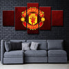 Man Utd Logo 5 Piece Pictures Frames Painting Prints Canvas Wall Art-124 (4)