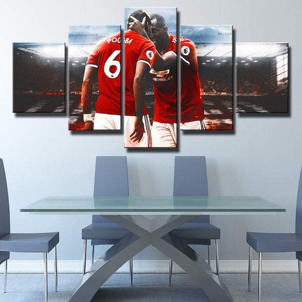Man Utd Paul Pogba Lukaku 5 Piece Framed Prints Canvas Art Decor Picture for Home-114 (4)