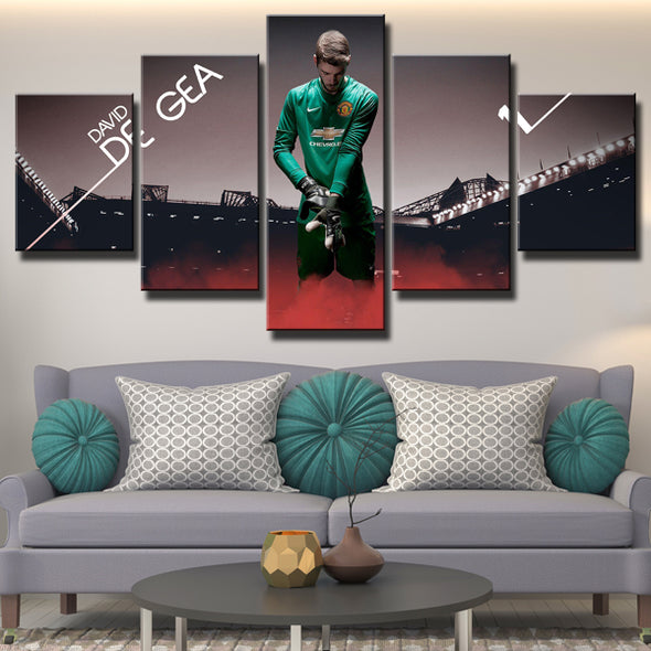 Man Utd Player David De Gea 5 Piece Framed Modern Art Prints Picture-126 (1)