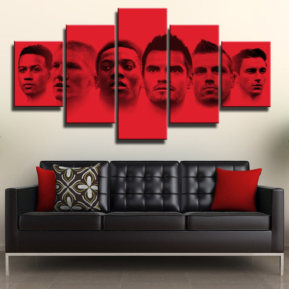 Man Utd Players 5 Piece Art Paintings Print Picture Canvas Wall Decor-129 (1)