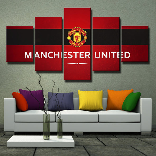 Manchester United FC Logo Canvas Print Red and Black Wall Art Deocr Picture-102 (2)