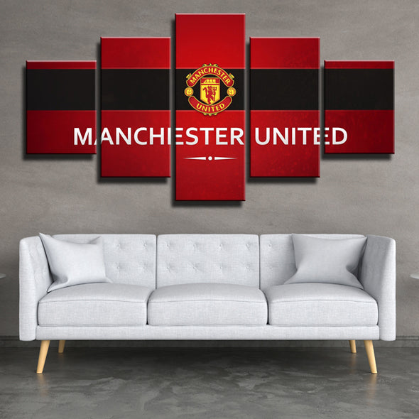 Manchester United FC Logo Canvas Print Red and Black Wall Art Deocr Picture-102 (3)