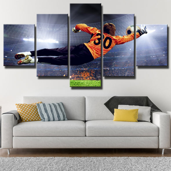 Soccer Goalkeeper 5 Panel Canvas Prints Art Picture for Wall Decor-1007 (1)