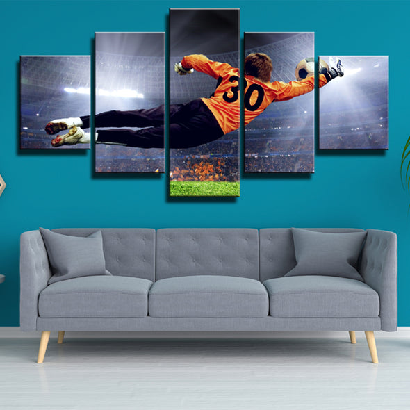 Soccer Goalkeeper 5 Panel Canvas Prints Art Picture for Wall Decor-1007 (3)