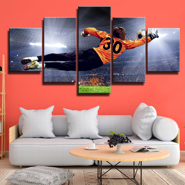 Soccer Goalkeeper 5 Panel Canvas Prints Art Picture for Wall Decor-1007 (4)