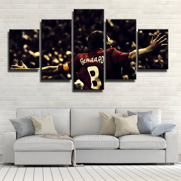 Steven Gerrard 5 Piece Red and Black Canvas Wall Art Prints Picture-0111 (1)